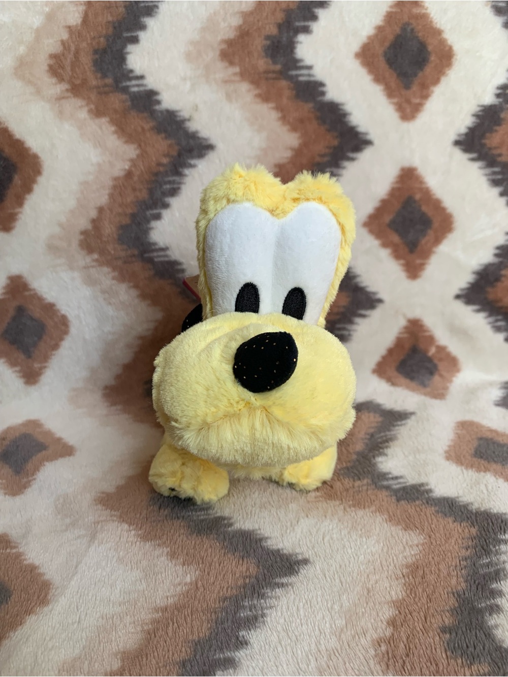 Disney Vintage Baby Pluto 9" Tote a Tail Plush, Yellow with Sparkles Plush